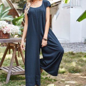 Chic Navy Wide Leg Jumpsuit